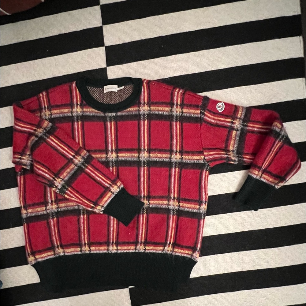 Moncler mohair plaid sweater